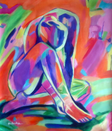 Painting titled ""Sorrows"" by Helena Wierzbicki, Original Artwork, Acrylic