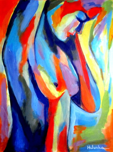 Painting titled ""Broken Woman"" by Helena Wierzbicki, Original Artwork, Acrylic