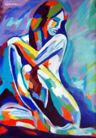 Peinture intitulée ""Insightful Pose"" par Helena Wierzbicki, Œuvre d'art originale, Acrylique