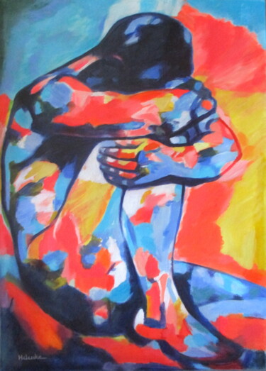 Malerei mit dem Titel ""Vulnerable Heart"" von Helena Wierzbicki, Original-Kunstwerk, Acryl