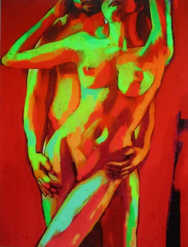 Painting titled ""Rhythmical Communi…" by Helena Wierzbicki, Original Artwork, Acrylic