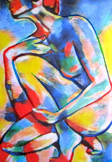 Painting titled ""At Ease With Herse…" by Helena Wierzbicki, Original Artwork, Acrylic