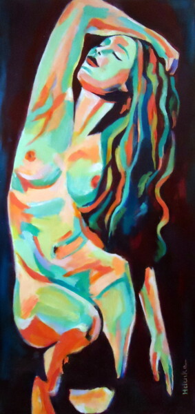 Painting titled ""Gentle Nude"" by Helena Wierzbicki, Original Artwork, Acrylic