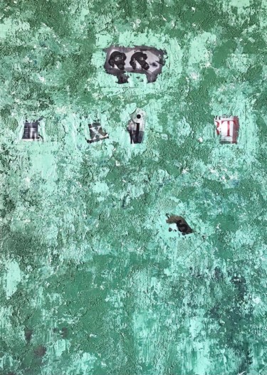 Painting titled "Exi(s)t" by Helena Rubí, Original Artwork, Oil Mounted on Other rigid panel