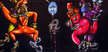 绘画 标题为“Send in the Clowns” 由Helene, 原创艺术品, 丙烯