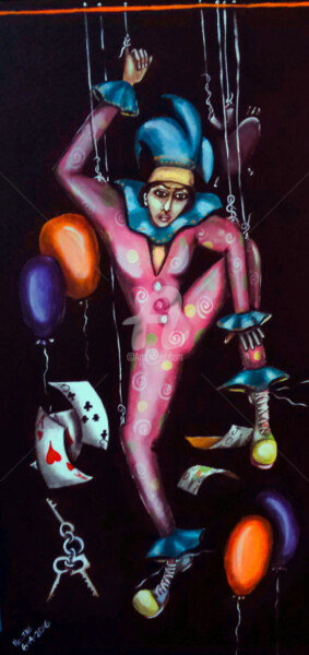 Painting titled "Puppet Mastery" by Helene, Original Artwork, Acrylic