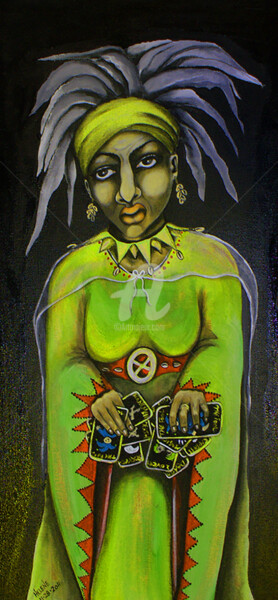Painting titled "La Casamentera" by Helene, Original Artwork, Acrylic
