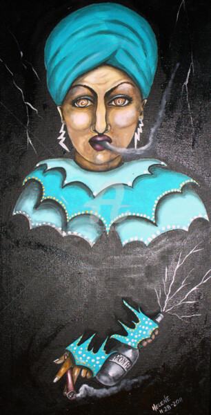 Картина под названием "La Ruedita" - Helene, Подлинное произведение искусства, Акрил