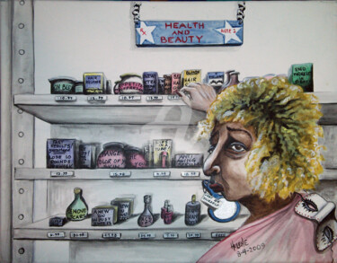 Painting titled "The Cost of Fitting…" by Helene, Original Artwork, Acrylic