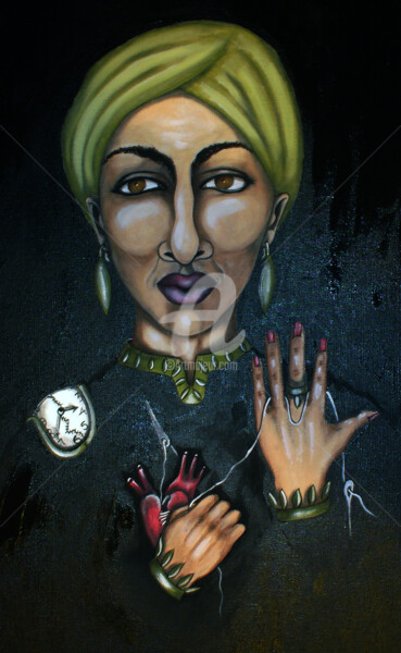 Schilderij getiteld "La Reparadora de Co…" door Helene, Origineel Kunstwerk, Acryl