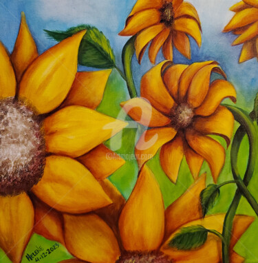 Painting titled "For the Love of Sun…" by Helene, Original Artwork, Acrylic