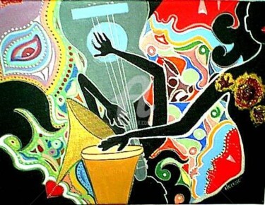 Malerei mit dem Titel "mardi gras" von Helene, Original-Kunstwerk