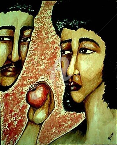 Painting titled "adam n eve" by Helene, Original Artwork