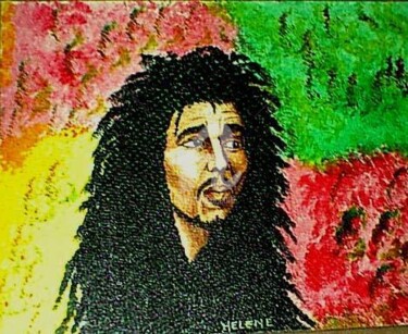 Painting titled "bob marley" by Helene, Original Artwork