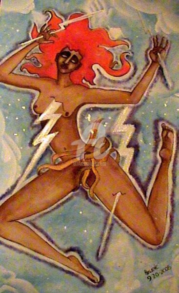 Schilderij getiteld "el huracan" door Helene, Origineel Kunstwerk