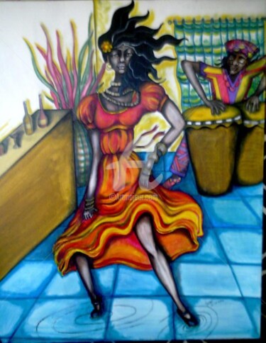 Painting titled "and her name is Lola" by Helene, Original Artwork