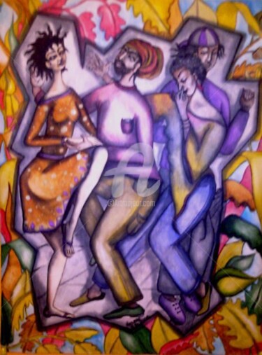 Painting titled "dancin" by Helene, Original Artwork