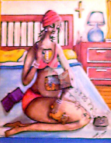 Painting titled "keeping our babies…" by Helene, Original Artwork