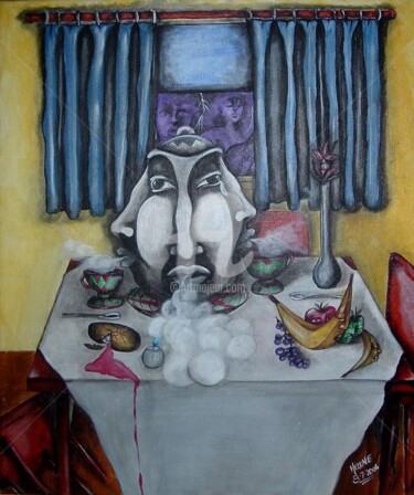 Painting titled "TEA TIME NEVER LONE…" by Helene, Original Artwork