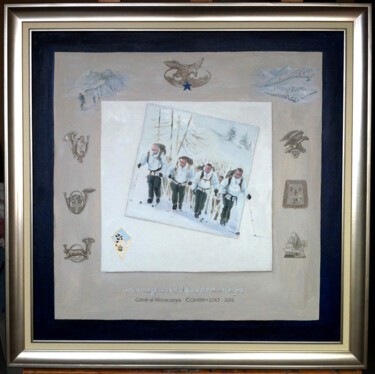 Painting titled "Hommage aux Soldats…" by Hélène Avot, Original Artwork, Oil Mounted on Wood Stretcher frame