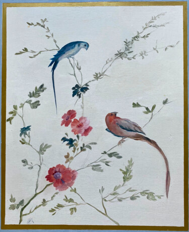 Картина под названием "Les oiseaux de Mari…" - Hélène Avot, Подлинное произведение искусства, Масло