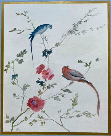 Peinture intitulée "Les oiseaux de Mari…" par Hélène Avot, Œuvre d'art originale, Huile