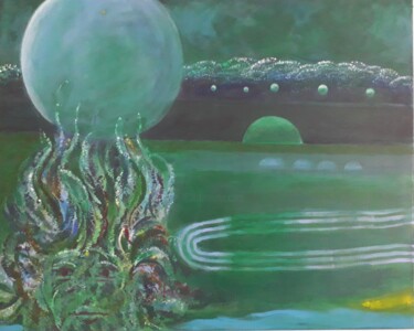 Картина под названием "Diapason" - Helene Beugras, Подлинное произведение искусства, Акрил Установлен на Деревянная рама для…