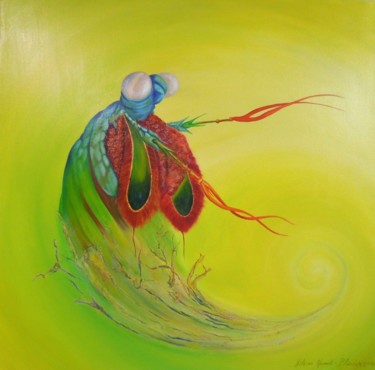 Pintura intitulada "La squille multicoc…" por Hélène Munet-Blocier, Obras de arte originais, Óleo