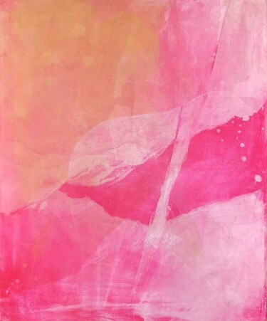 Painting titled "Rosa I" by Hélène Carmona, Original Artwork, Acrylic Mounted on Wood Stretcher frame