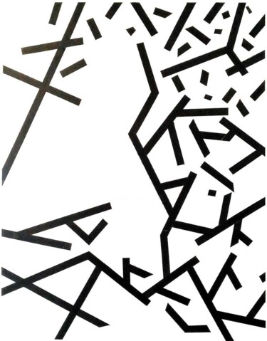 제목이 "Geometrie II"인 미술작품 Hélène Carmona로, 원작, 아크릴 나무 들것 프레임에 장착됨