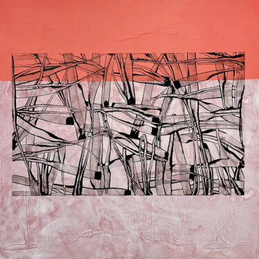 Malerei mit dem Titel "Paysage 3" von Hélène Courset, Original-Kunstwerk, Acryl
