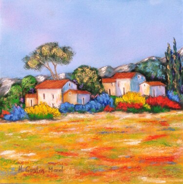 Dessin intitulée "Provence en Eté" par Hélène Gastin-Mozol, Œuvre d'art originale, Pastel