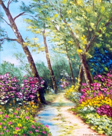 Painting titled "Chemin du Luberon.j…" by Hélène Gastin-Mozol, Original Artwork, Oil