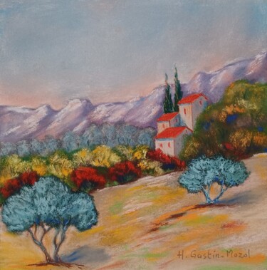 Drawing titled "Provence" by Hélène Gastin-Mozol, Original Artwork, Pastel