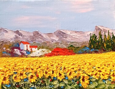 Peinture intitulée "Fleurs de Juillet" par Hélène Gastin-Mozol, Œuvre d'art originale, Huile