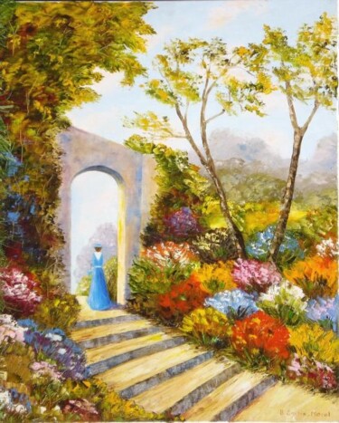 Painting titled "Le vieux Goult" by Hélène Gastin-Mozol, Original Artwork, Oil