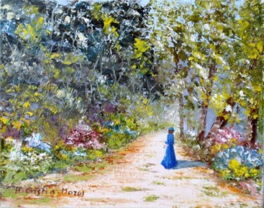 Peinture intitulée "Chemin des Alpilles" par Hélène Gastin-Mozol, Œuvre d'art originale, Huile