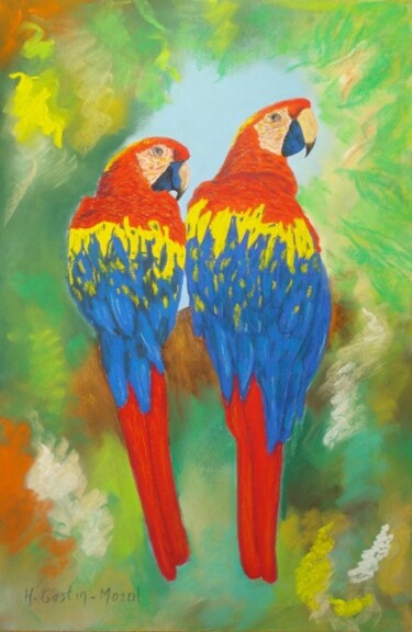 Pittura intitolato "Le couple" da Hélène Gastin-Mozol, Opera d'arte originale, Pastello