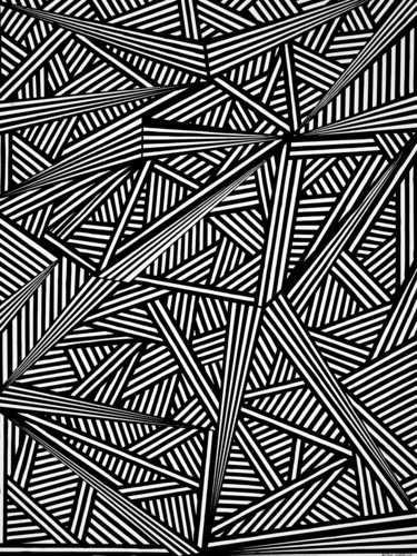 Dessin intitulée "Stripes" par Hélène Gondelle, Œuvre d'art originale, Encre