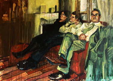 Peinture intitulée "La sieste" par Hélène Hugon, Œuvre d'art originale, Acrylique