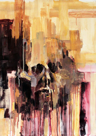 Painting titled "Skull I" by Hélène Hugon, Original Artwork, Acrylic