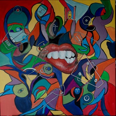 Картина под названием "On serre les dents…" - Helene Icard, Подлинное произведение искусства, Акрил