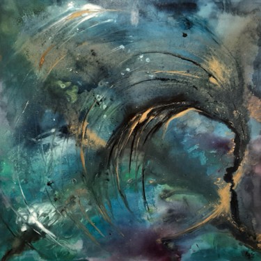 Painting titled "La tornade" by Helene Icard, Original Artwork, Acrylic Mounted on Wood Stretcher frame