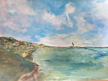 Malerei mit dem Titel "Irlande" von Hélène Kaempf, Original-Kunstwerk, Acryl