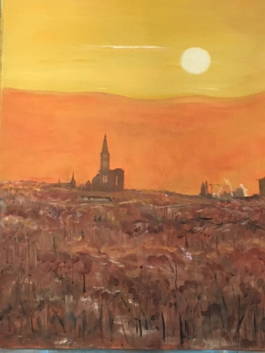 Painting titled "Strasbourg" by Hélène Kaempf, Original Artwork, Oil