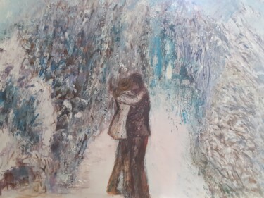 Peinture intitulée "Tendre hiver" par Hélène Lentini, Œuvre d'art originale, Huile