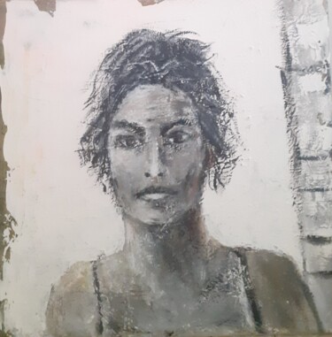 Schilderij getiteld "Italienne" door Hélène Lentini, Origineel Kunstwerk, Acryl