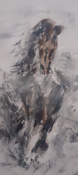 Painting titled "Brouillard" by Hélène Lentini, Original Artwork, Acrylic