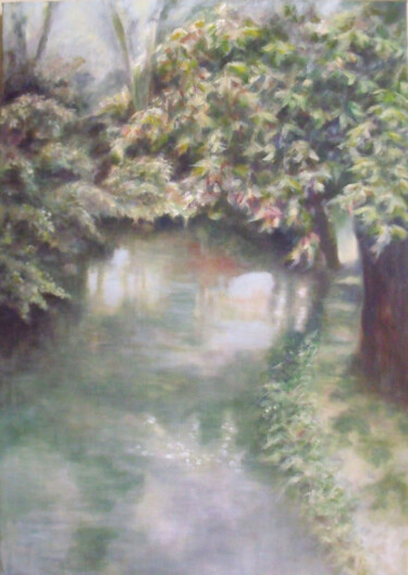 Malerei mit dem Titel "au parc" von Hélène Léonard, Original-Kunstwerk, Acryl