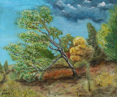 Peinture intitulée "L'orage arrive" par Hélène Limouzin, Œuvre d'art originale, Acrylique